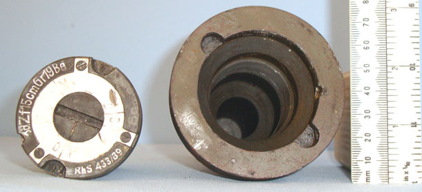German Anti Concrete Shell Base Fuse (BdZf15cmGr19Bd) For The 15Cm s FH18 Field  WW2 INERT Unfired German Anti Concrete Shell Base Fuse (BdZf15cmGr19Bd) For The  Antique & Militaria