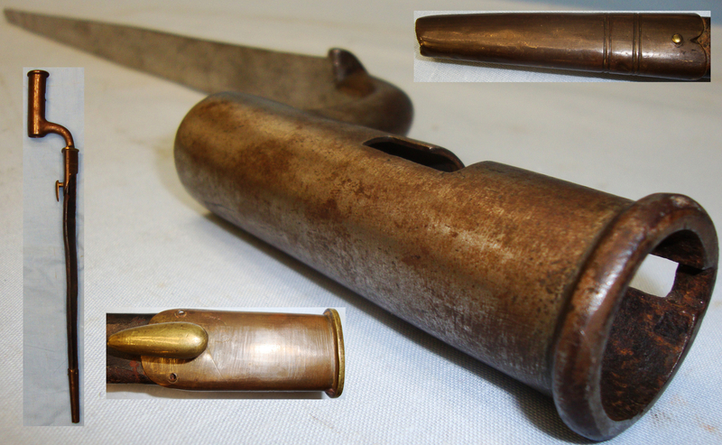 British Land Pattern (Standard Length slot) Socket, Bayonet and Scabbard. BAYO 714. Bayonet