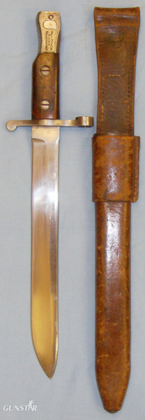 Scarce* WW1 1909 Dated Canadian Ross Mark I, 1908 Patent, Bayonet with Stepped Back Muzzle Ring & Original Blade Tip, Complete With 1909 Dated Scabbard With Integral Frog. Sn 10880:25. Bayonet in 
