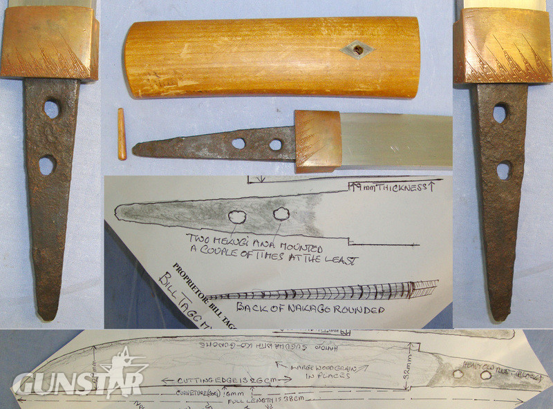 ANCIENT PRE 1600 BLADE**Japanese Soshuden School Yori Doshi (Armour Piercing) Dagger Blade In Wood Shira Saya Resting Mounts, Previous Owners Research Notes & Expert Assessment. Sn 20631 Dagger