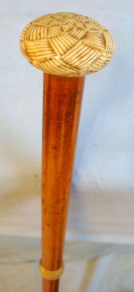  Victorian Gentleman’s Malacca Sword Stick With Diamond Form Blade & Hand Carved  Other Blade