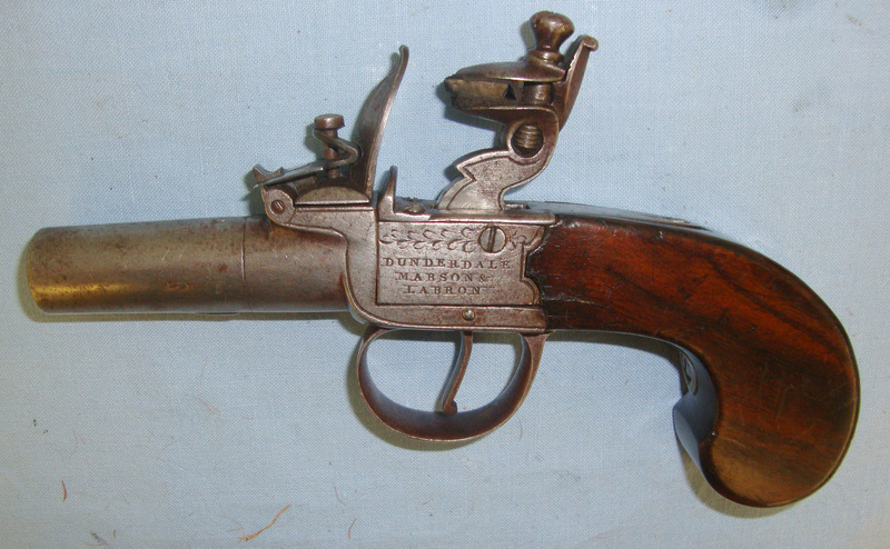  Mabson & Labron 54 Bore Flintlock Pocket Pistol With Turn Off Barrel. .54 Cal Muzzleloader Muzzleloader