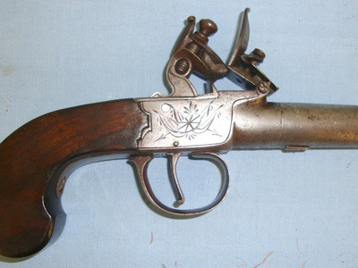 Mabson & Labron 54 Bore Flintlock Pocket Pistol With Turn Off Barrel. .54 Cal Muzzleloader Muzzleloader
