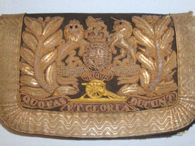 Victorian Royal Artillery Officer's Silver Bullion Shoulder Belt Pouch. Royal Artillery Officer's Silver Bullion Shoulder Belt Pouch. Other Accessory