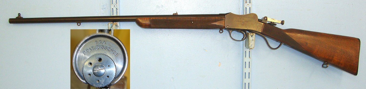  Early 1900’s BSA Martini Action .300 Obsolete Calibre Take Down Rook Rifle With 3 Leaf Graduated Rear Sight Folding Ring Fore Sight & Additional BSA 1909 Patent Folding Aperture Sight. Sn 23637 rook rifle Single Shot .300 Rook Rifle