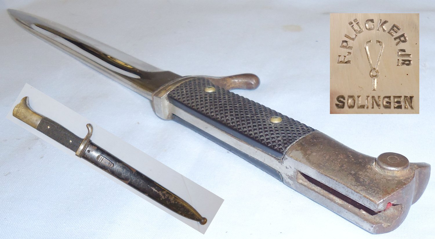 F. Plucker Jr Solingen, Nazi M98 Dress Bayonet Bayonet