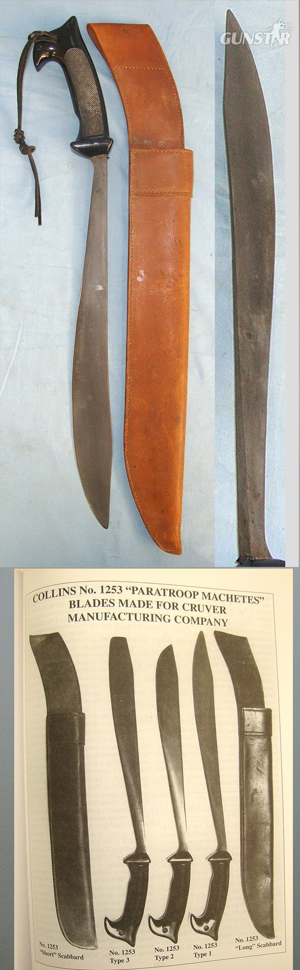 RARE** Sterile WW2 U.S. Collins No. 1253 Type 1 Paratroop & Office Of Strategic Command (O.S.S. Special Forces) Machete With Wrist Cord & Original Leather Scabbard With Integral Frog. Sn 23399 Knive in 
