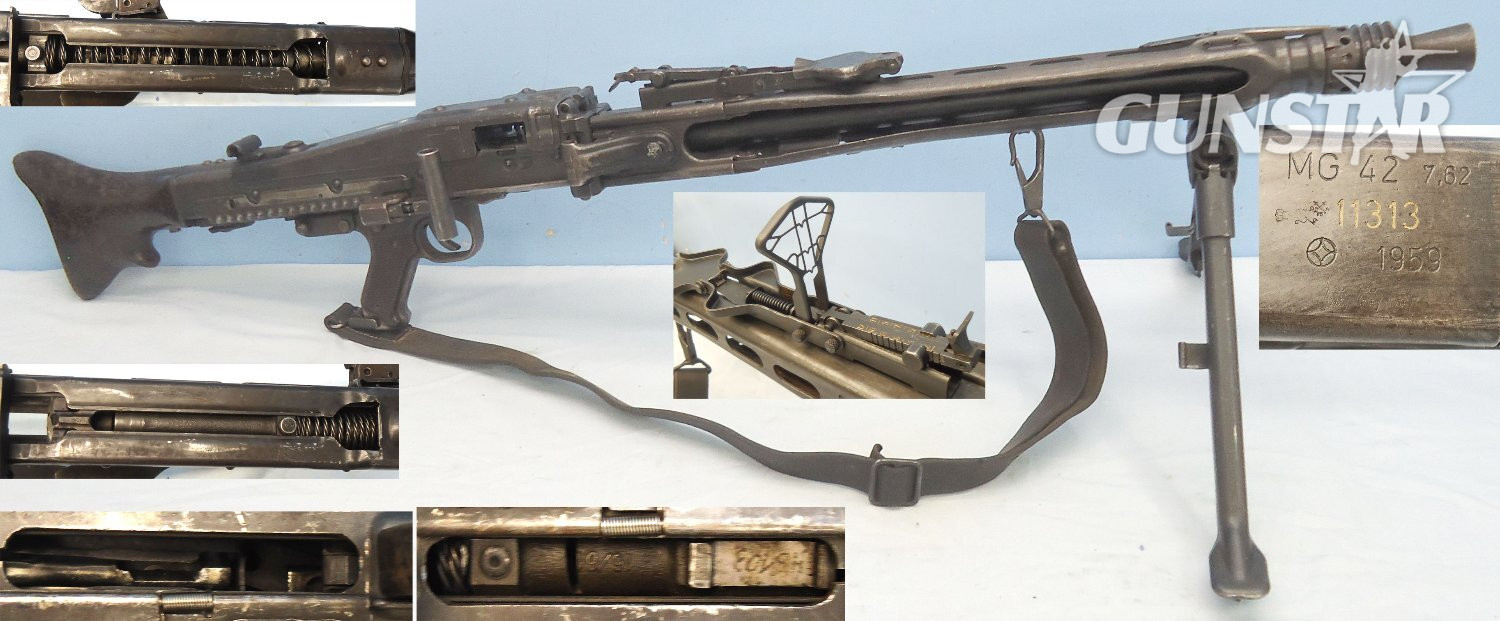 Rare, Variant, German, MG42 (Rheinmetall MG42/58) (Early Production). 7.62x51 Machine Gun and Sling. ** OLD SPEC** 1996 UK DEACTIVATION CERTIFICATED** D 5989 Rare, Post War Variant, German, MG42 (Rheinmetall MG42/58) (Early Production). 7.62x51 Machine Gun and Sling. ** OLD SPEC** 1996 UK DEACTIVATION CERTIFICATED** D 5989 Various  Machine Gun in 