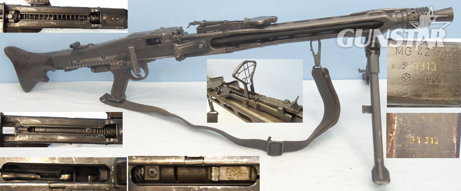 Rare, Variant, German, MG42 (Rheinmetall MG42/58) (Early Production). 7.62x51 Machine Gun and Sling. ** OLD SPEC** 1996 UK DEACTIVATION CERTIFICATED** D 5989 Rare, Post War Variant, German, MG42 (Rheinmetall MG42/58) (Early Production). 7.62x51 Machine Gun and Sling. ** OLD SPEC** 1996 UK DEACTIVATION CERTIFICATED** D 5989 Various  Machine Gun in 