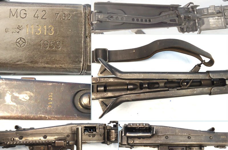  Rare, Variant, German, MG42 (Rheinmetall MG42/58) (Early Production). 7.62x51 Machine Gun and Sling. ** OLD SPEC** 1996 UK DEACTIVATION CERTIFICATED** D 5989 Various Machine Gun