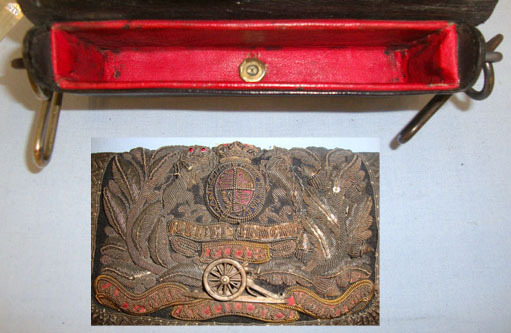  Victorian East Yorks Volunteer Artillery Officer's Silver Bullion Shoulder Belt  East Yorks Volunteer Artillery Officer's Silver Bullion Shoulder Belt Pouch. Other Accessory