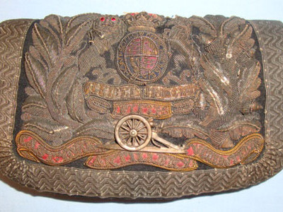 Victorian East Yorks Volunteer Artillery Officer's Silver Bullion Shoulder Belt  East Yorks Volunteer Artillery Officer's Silver Bullion Shoulder Belt Pouch. Other Accessory