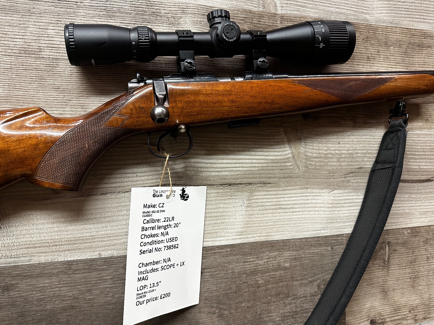  CZ 452-2E ZKM Classic Bolt Action .22 Long Rifle (.22 LR) Rifle