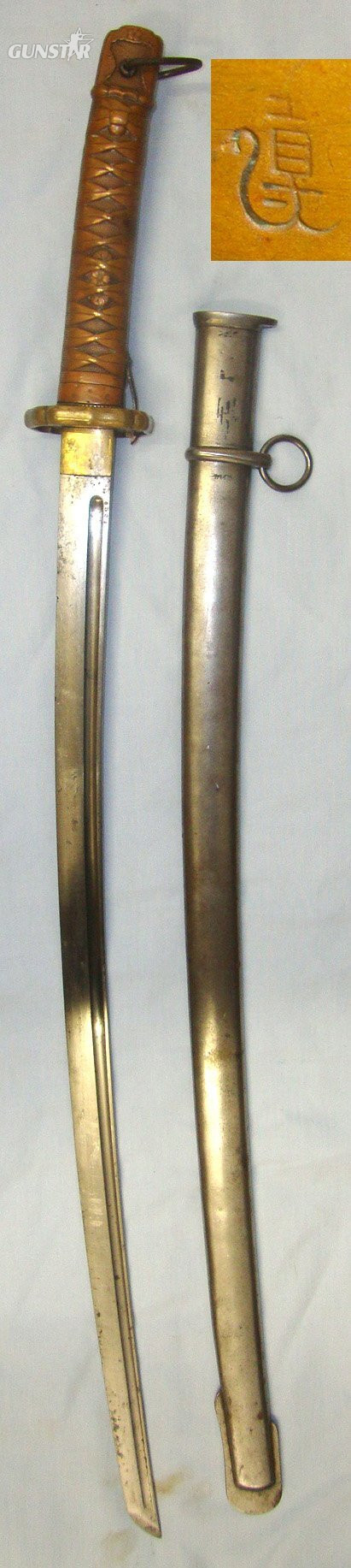 EXTREMELY RARE, ONE OF ONLY APPROX 6000**Original, Pre WW2 Japanese NCO\'s 1st Pattern, Type 95 Katana With Solid Copper Hilt, Suya (Harp) & Tokyo Kokura Arsenal Marks & Scabbard. Sn 20649 Sword in 