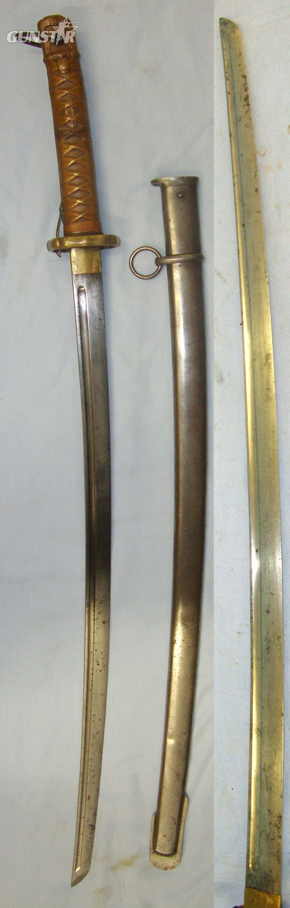  EXTREMELY RARE, ONE OF ONLY APPROX 6000**Original, Pre WW2 Japanese NCO\'s 1st Pattern, Type 95 Katana With Solid Copper Hilt, Suya (Harp) & Tokyo Kokura Arsenal Marks & Scabbard. Sn 20649 Sword