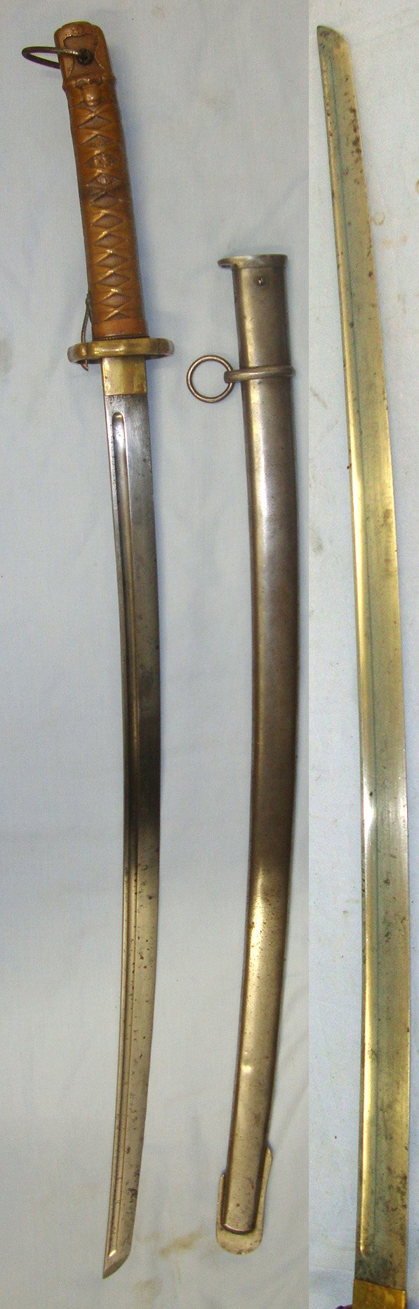  EXTREMELY RARE, ONE OF ONLY APPROX 6000**Original, Pre WW2 Japanese NCO\'s 1st Pattern, Type 95 Katana With Solid Copper Hilt, Suya (Harp) & Tokyo Kokura Arsenal Marks & Scabbard. Sn 20649 Sword