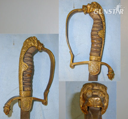  Imperial German WW1 Era Kinder (Child’s) Dress Sabre With Lion’s Head Pommel Sca Sword