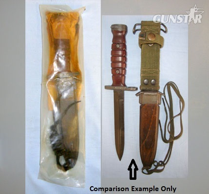 Dutch M4 Bayonet For M1 Carbines, Scabbard With Integral Frog & Coiled Thigh Cor Knive