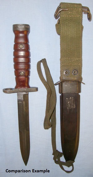  Dutch M4 Bayonet For M1 Carbines, Scabbard With Integral Frog & Coiled Thigh Cor Knive