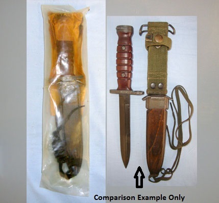 Dutch M4 Bayonet For M1 Carbines, Scabbard With Integral Frog & Coiled Thigh Cor Knive