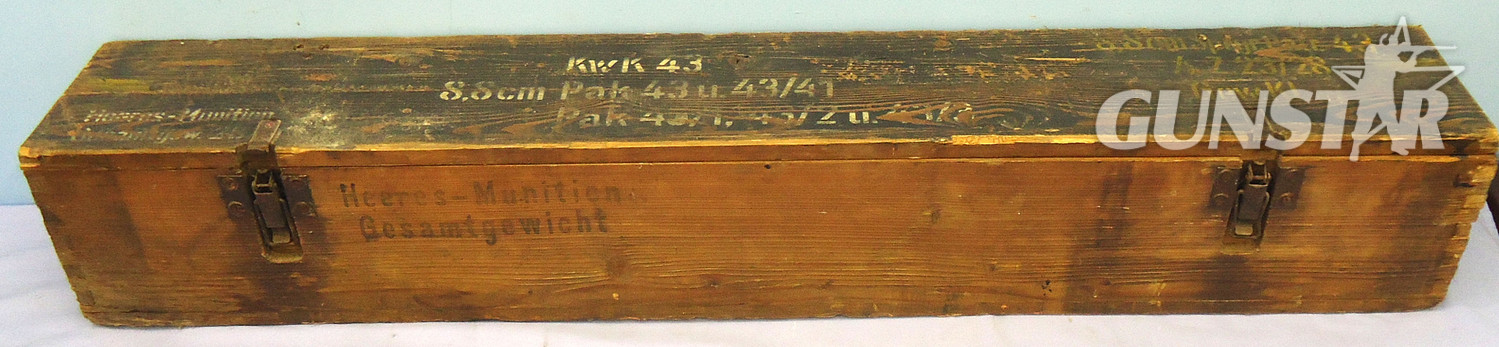 Rare German WW2 8.8cm (88 x 822R) King Tiger H/E. High Explosive Round Wooden Transit Case For The Tiger ll Tank, PaK 43 and KwK43 Guns. Sn - O 2066 Rare German WW2 8.8cm (88 x 822R) King Tiger H/E. High Explosive Round Wooden Transit Case For The Tiger ll Tank, PaK 43 and KwK43 Guns. Sn - O 2066  Other Ammunition - {CATEGORY} in 