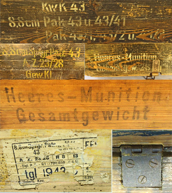  Rare German WW2 8.8cm (88 x 822R) King Tiger H/E. High Explosive Round Wooden Transit Case For The Tiger ll Tank, PaK 43 and KwK43 Guns. Sn - O 2066 Rare German WW2 8.8cm (88 x 822R) King Tiger H/E. High Explosive Round Wooden Transit Case For The Tiger ll Tank, PaK 43 and KwK43 Guns. Sn - O 2066  Other Ammunition