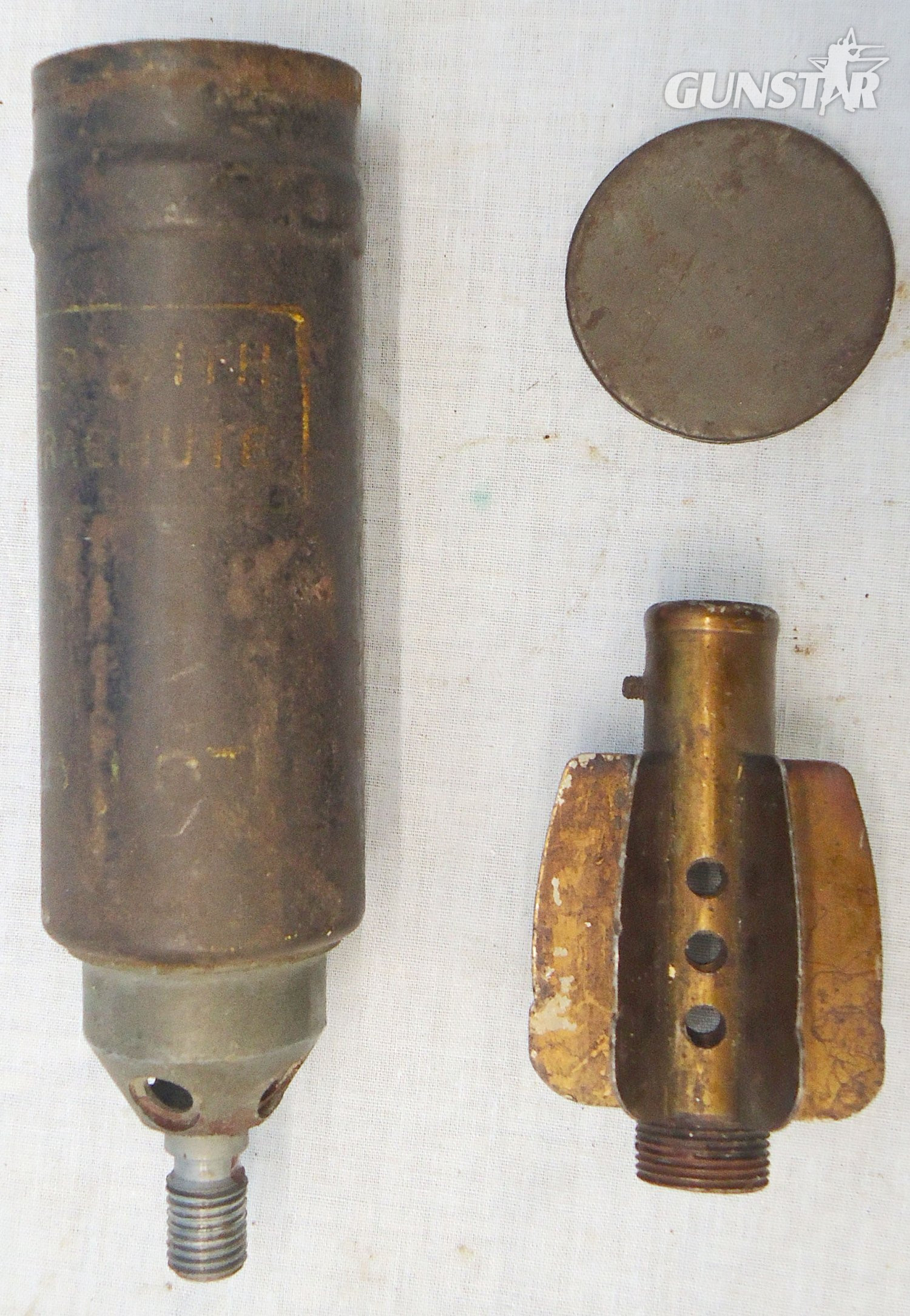 DEACTIVATED INERT. Unfired, British, 1943 Dated, 2 Inch illuminating Mortor. - O 2203 DEACTIVATED INERT. Unfired, British, 1943 Dated, 2 Inch illuminating Mortor. - O 2203  Other Ammunition - {CATEGORY} in 