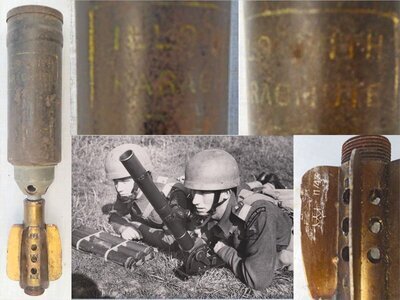 DEACTIVATED INERT. Unfired, British, 1943 Dated, 2 Inch illuminating Mortor. - O 2203 DEACTIVATED INERT. Unfired, British, 1943 Dated, 2 Inch illuminating Mortor. - O 2203  Other Ammunition
