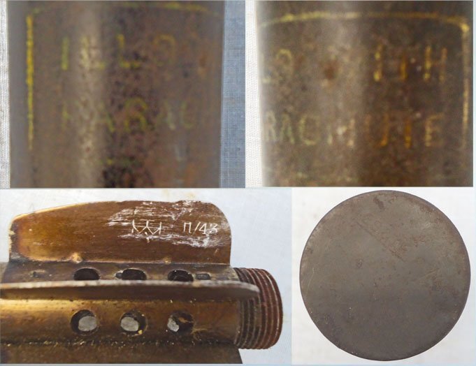 DEACTIVATED INERT. Unfired, British, 1943 Dated, 2 Inch illuminating Mortor. - O 2203 DEACTIVATED INERT. Unfired, British, 1943 Dated, 2 Inch illuminating Mortor. - O 2203  Other Ammunition