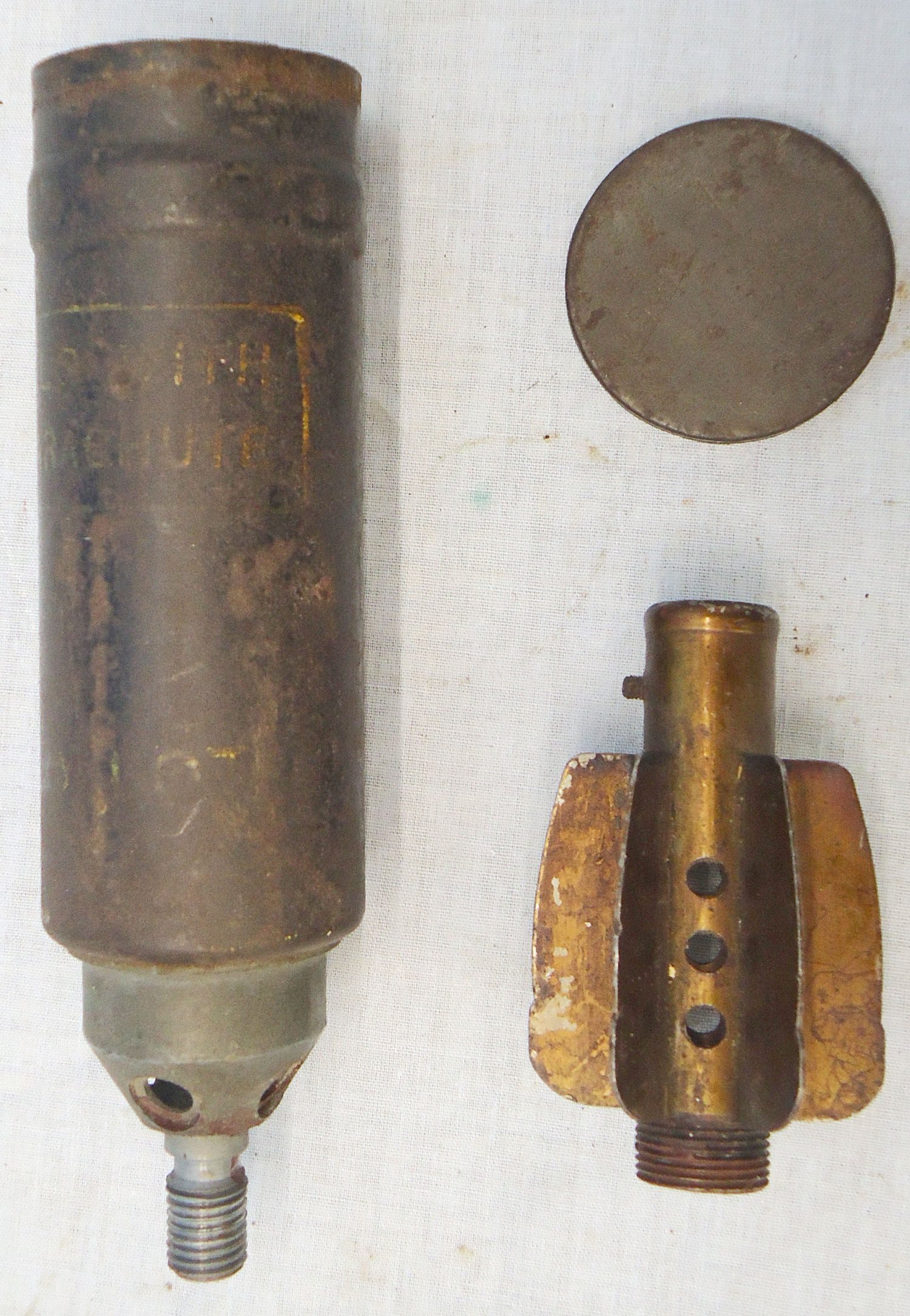 DEACTIVATED INERT. Unfired, British, 1943 Dated, 2 Inch illuminating Mortor. - O 2203 DEACTIVATED INERT. Unfired, British, 1943 Dated, 2 Inch illuminating Mortor. - O 2203  Other Ammunition - {CATEGORY} in 