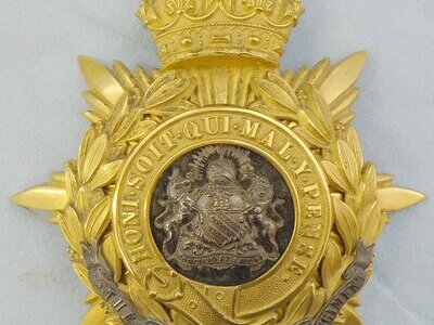 Post ‘1901’ Kings Crown Officers Silver Gilt ‘Manchester Regiment’ Helmet Plate. 19289:10 Post ‘1901’ Kings Crown Officers Silver Gilt ‘Manchester Regiment’ Helmet Plate. 19289:10 Antique & Militaria