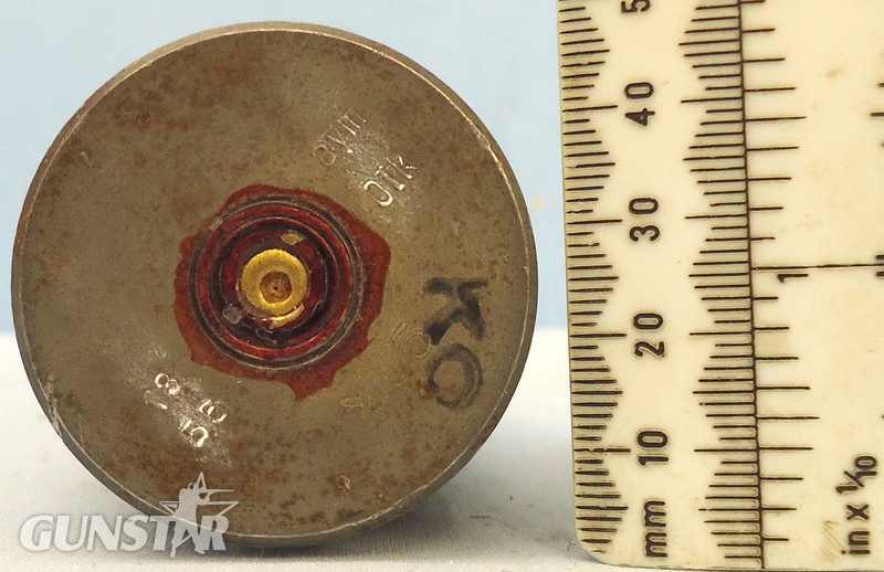 INERT DEACTIVATED. Russian 1955 Dated N 37 (37x155) Armour Piercing (AP) Aircraft Cannon Round. - O 1617 INERT DEACTIVATED. Russian 1955 Dated N 37 (37x155) Armour Piercing (AP) Aircraft Cannon Round. - O 1617  Other Ammunition