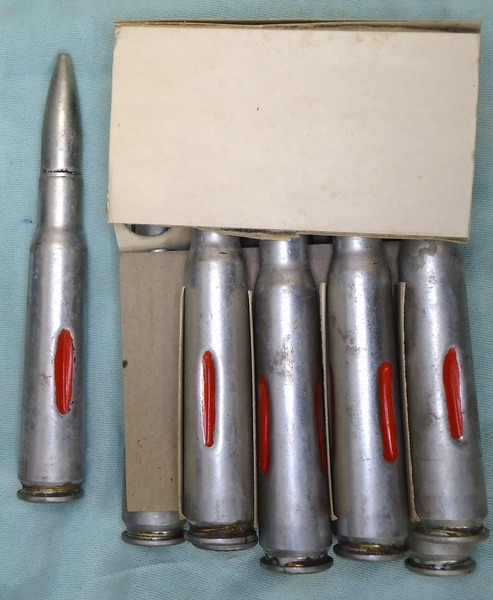 Kynoch INERT DEACTIVATED. Factory Box Of 10 Kynoch, Cartridges, Cartridges. S.A. Drill .50 inch Browning Mark I. Sn - 20081  Other Ammunition - {CATEGORY}