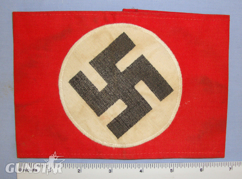 Original, Nazi NSDAP (National Socialist German Workers Party) 2 Piece Construction Arm Band With Nazi Ink Stamp  Other Accessory in 