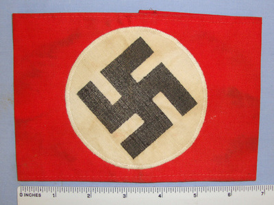 Original, Nazi NSDAP (National Socialist German Workers Party) 2 Piece Construction Arm Band With Nazi Ink Stamp  Other Accessory