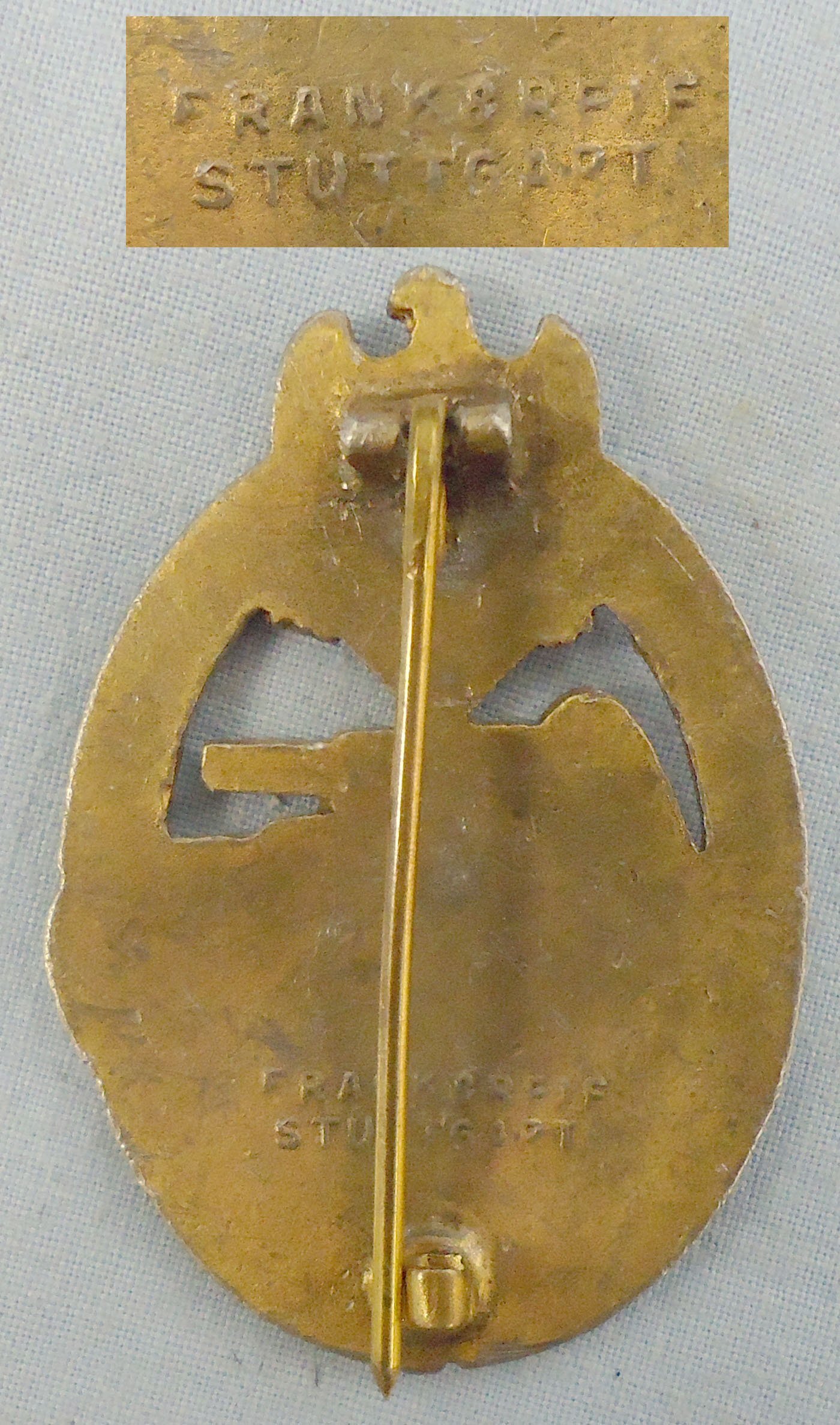 Nazi WWII Bronze Tank Battle Badge by Frank & Reif, Stuttgart. 22103. Nazi WWII Bronze Tank Battle Badge by Frank & Reif, Stuttgart. 22103.  Antique & Militaria