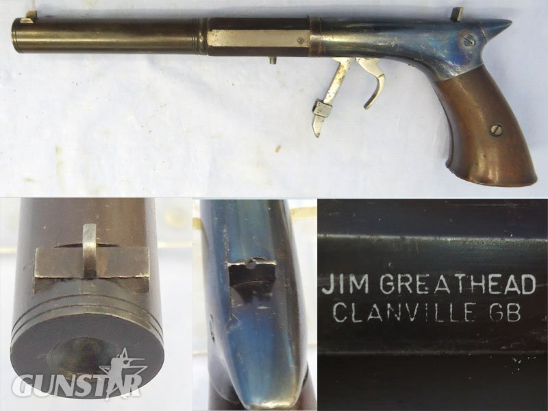 Jim Greathead of Clanville, England, made, U.S. Under hammer Percussion Boot Pistol as used by Gamblers in the mid 19th Centuary. (1 of 750 made) **UK 2018 DEACTIVATION CERTIFICATED** Sn - 22786 Jim Greathead of Clanville, England, made, U.S. Under hammer Percussion Boot Pistol as used by Gamblers in the mid 19th Centuary. (1 of 750 made) **UK 2018 DEACTIVATION CERTIFICATED** Sn - 22786 Various Single Shot