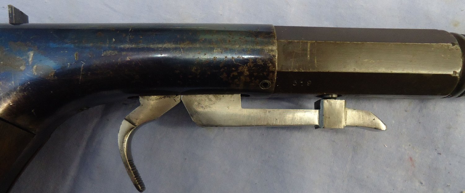  Jim Greathead of Clanville, England, made, U.S. Under hammer Percussion Boot Pistol as used by Gamblers in the mid 19th Centuary. (1 of 750 made) **UK 2018 DEACTIVATION CERTIFICATED** Sn - 22786 Jim Greathead of Clanville, England, made, U.S. Under hammer Percussion Boot Pistol as used by Gamblers in the mid 19th Centuary. (1 of 750 made) **UK 2018 DEACTIVATION CERTIFICATED** Sn - 22786 Various Single Shot