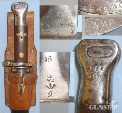  3 Rivet, 1st Type, 1st Pattern, P.1888 Lee Metford Bayonet Marked 'DY' To The No Bayonet