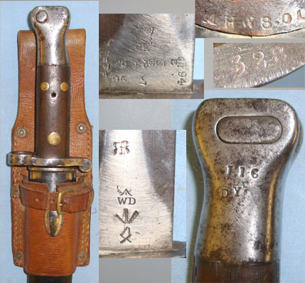  3 Rivet, 1st Type, 1st Pattern, P.1888 Lee Metford Bayonet Marked 'DY' To The No Bayonet