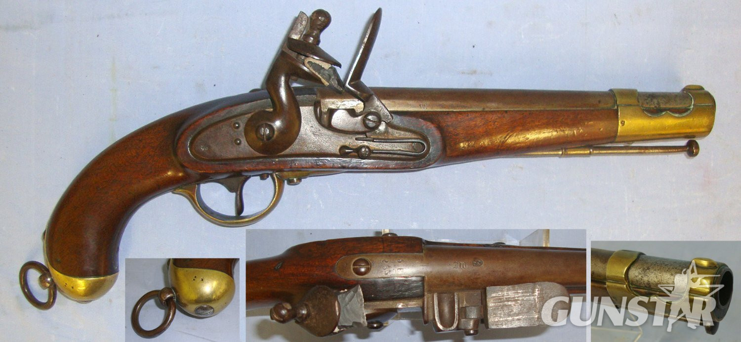 LARGE**Model 1798 Austrian Dragoon / Heavy Cavalry Officer’s 15 Bore Flintlock Pistol  With Liege Proofs & Regulation Brass Furniture Regiment Marked ‘5.E.2.55’. Sn 23049 None Muzzleloader in 