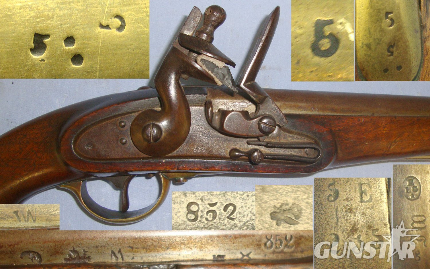 LARGE**Model 1798 Austrian Dragoon / Heavy Cavalry Officer’s 15 Bore Flintlock Pistol  With Liege Proofs & Regulation Brass Furniture Regiment Marked ‘5.E.2.55’. Sn 23049 None Muzzleloader