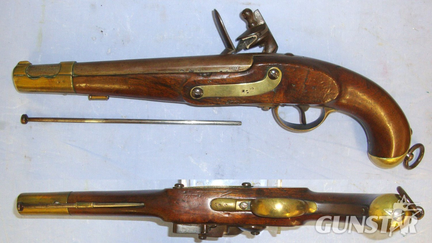  LARGE**Model 1798 Austrian Dragoon / Heavy Cavalry Officer’s 15 Bore Flintlock Pistol  With Liege Proofs & Regulation Brass Furniture Regiment Marked ‘5.E.2.55’. Sn 23049 None Muzzleloader
