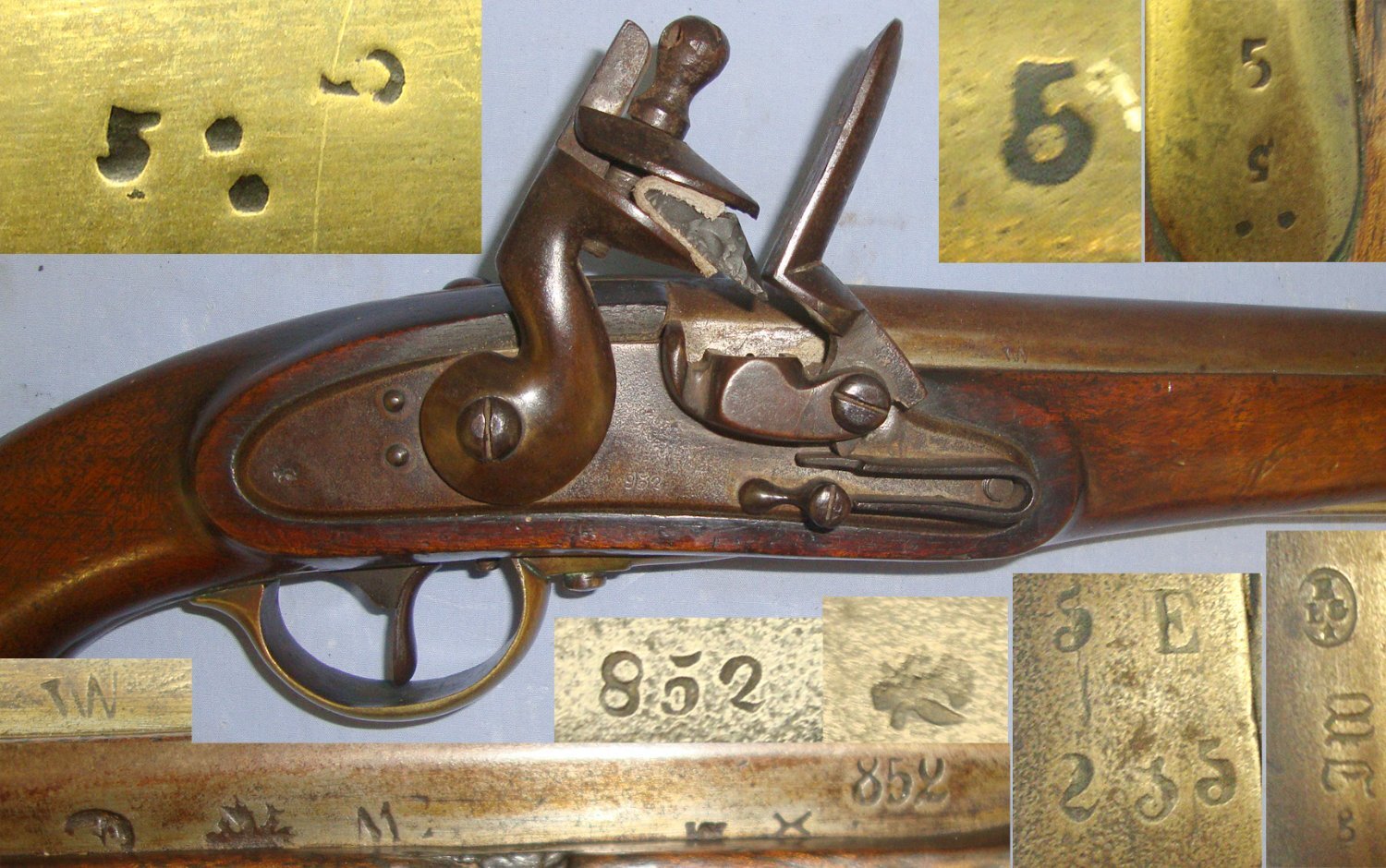LARGE**Model 1798 Austrian Dragoon / Heavy Cavalry Officer’s 15 Bore Flintlock Pistol  With Liege Proofs & Regulation Brass Furniture Regiment Marked ‘5.E.2.55’. Sn 23049 None Muzzleloader