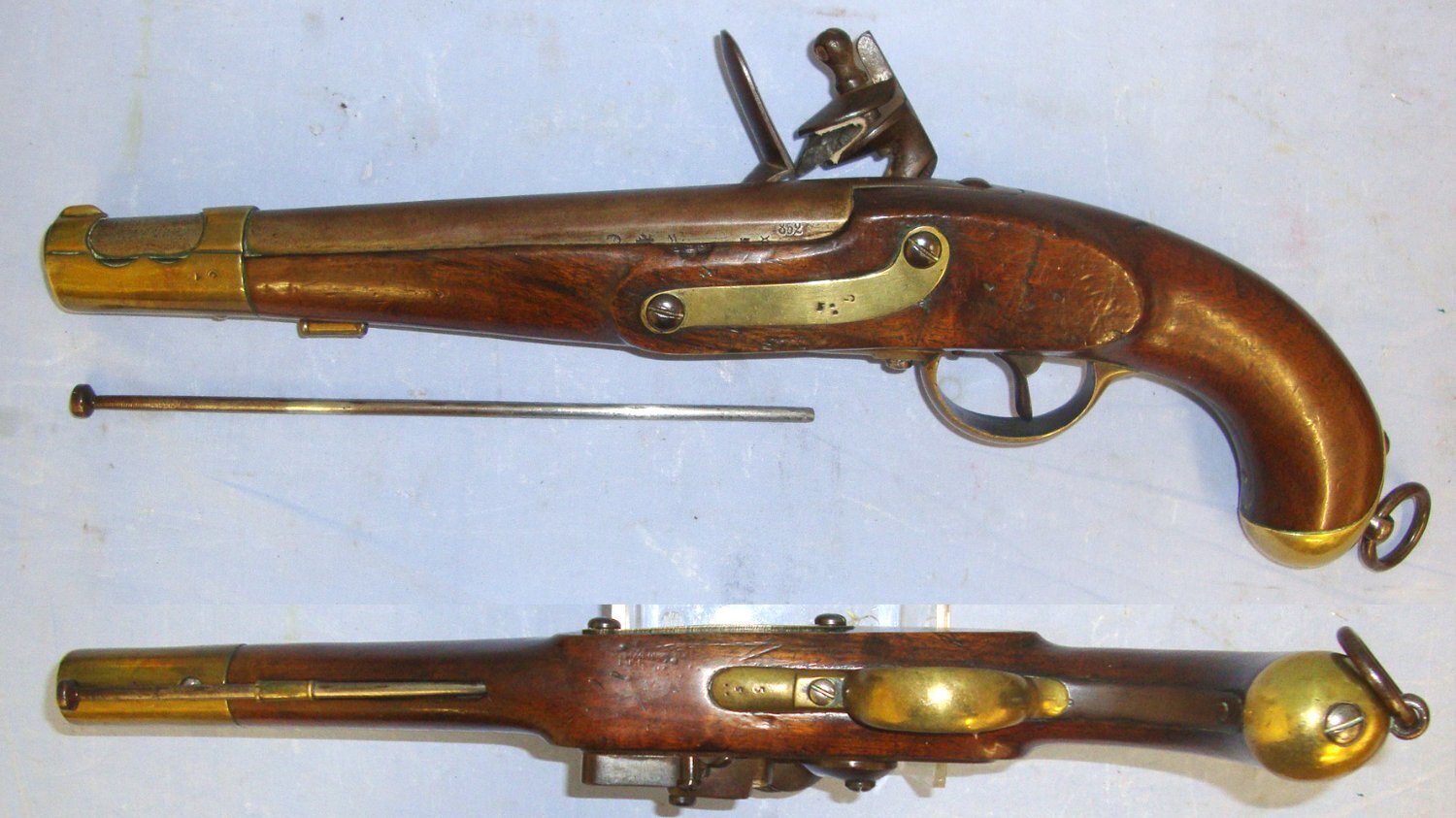  LARGE**Model 1798 Austrian Dragoon / Heavy Cavalry Officer’s 15 Bore Flintlock Pistol  With Liege Proofs & Regulation Brass Furniture Regiment Marked ‘5.E.2.55’. Sn 23049 None Muzzleloader
