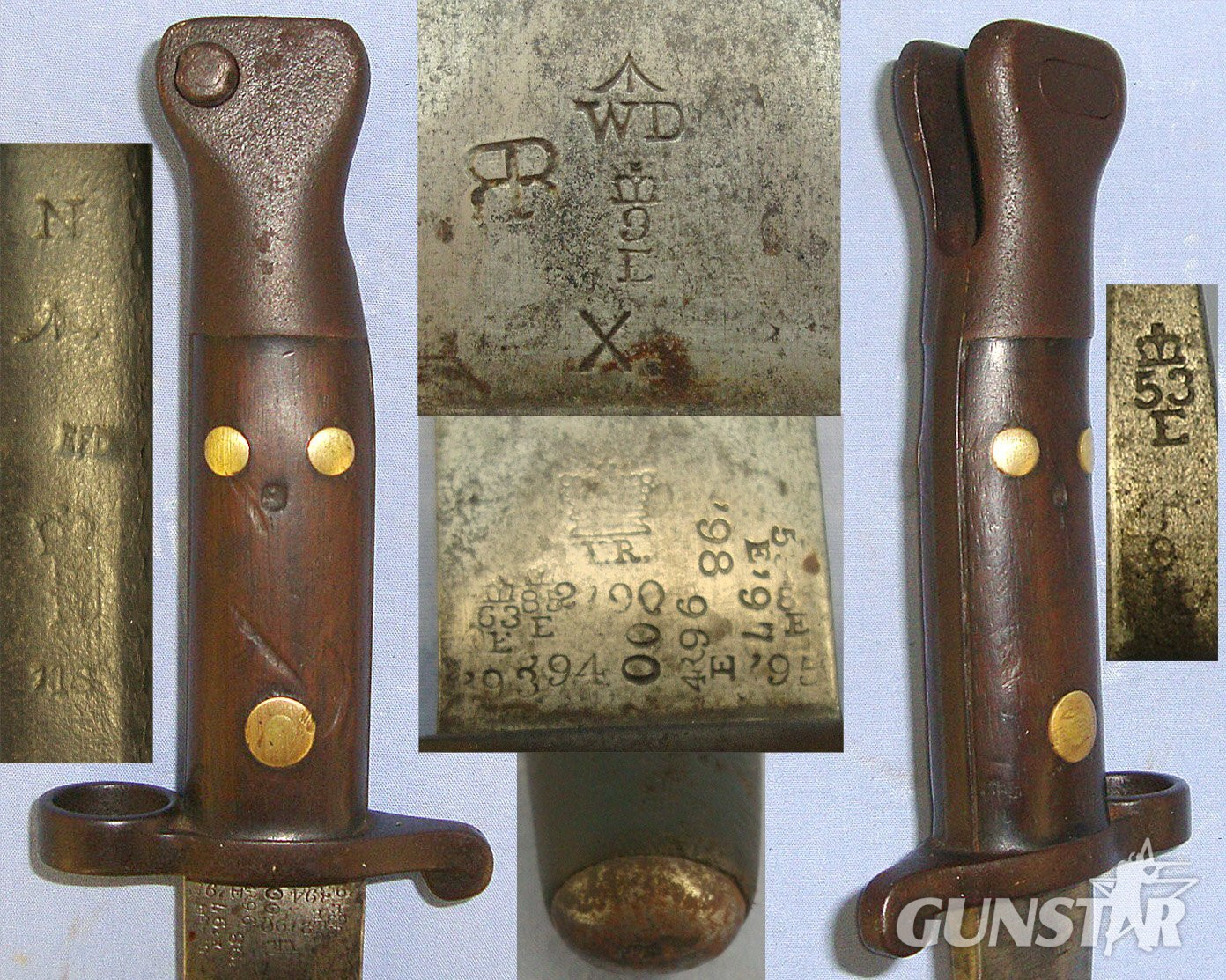 VERY RARE**Boer War Era 1890-1898 Dated British WD 3 Rivet, Mark 1, 1st Type 1888 Pattern Lee Metford Rifle Sword Bayonet With Enfield WD Naval ‘N’ Marked Land Pattern Scabbard. Sn 23108  Bayonet