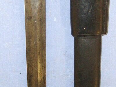 VERY RARE**Boer War Era 1890-1898 Dated British WD 3 Rivet, Mark 1, 1st Type 1888 Pattern Lee Metford Rifle Sword Bayonet With Enfield WD Naval ‘N’ Marked Land Pattern Scabbard. Sn 23108  Bayonet