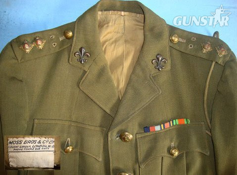WW2 Manchester Regiment Officer’s Uniform Khaki Service Jacket With WW2 Campaign Medal Ribbons, Lieutenant Insignia, Lanyard & Trousers By Moss Bros London. Sn 11531. WW2 Manchester Regiment Officer’s Uniform Khaki Service Jacket With WW2 Campaign Medal Ribbons, Lieutenant Insignia, Lanyard & Trousers By Moss Bros London. Sn 11531. Clothing