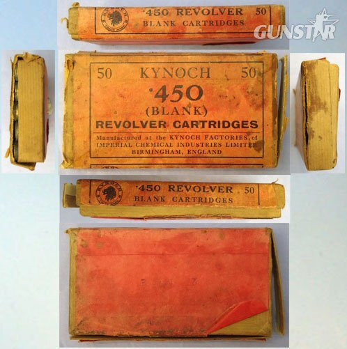  Kynoch British Kynoch Box of 50 Fired .450” Blank Pistol Cartridges. - O 2134  Other Ammunition