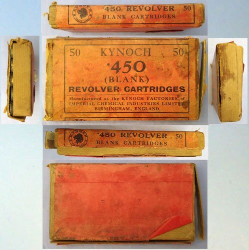  Kynoch British Kynoch Box of 50 Fired .450” Blank Pistol Cartridges. - O 2134  Other Ammunition